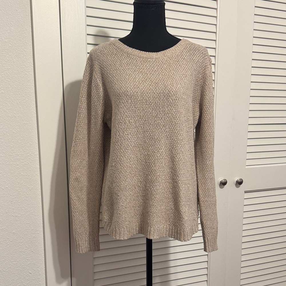 Pink Clover Textured Cream Sweater